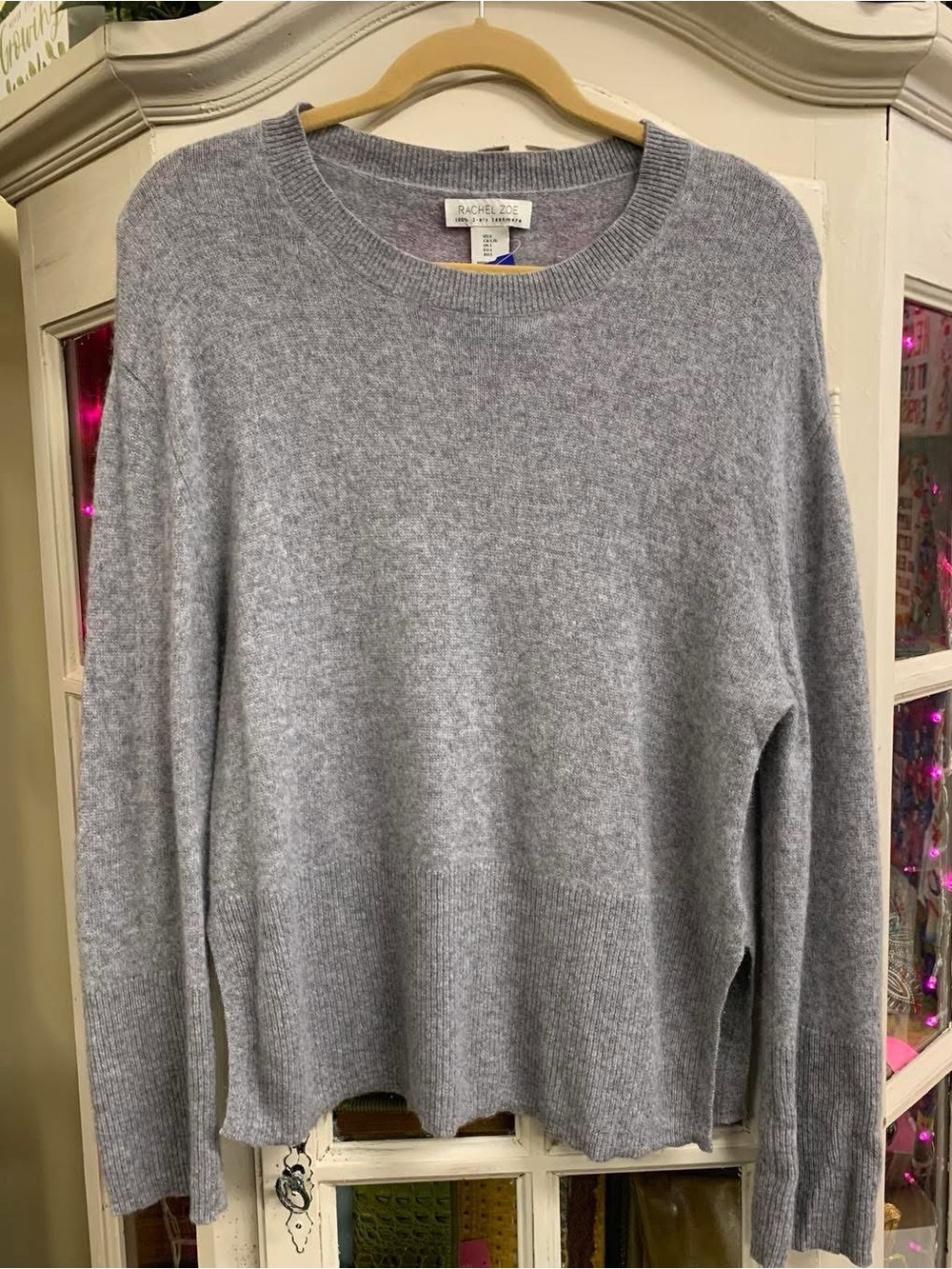 NWT Rachel Zoe cashmere gray sweater size medium
